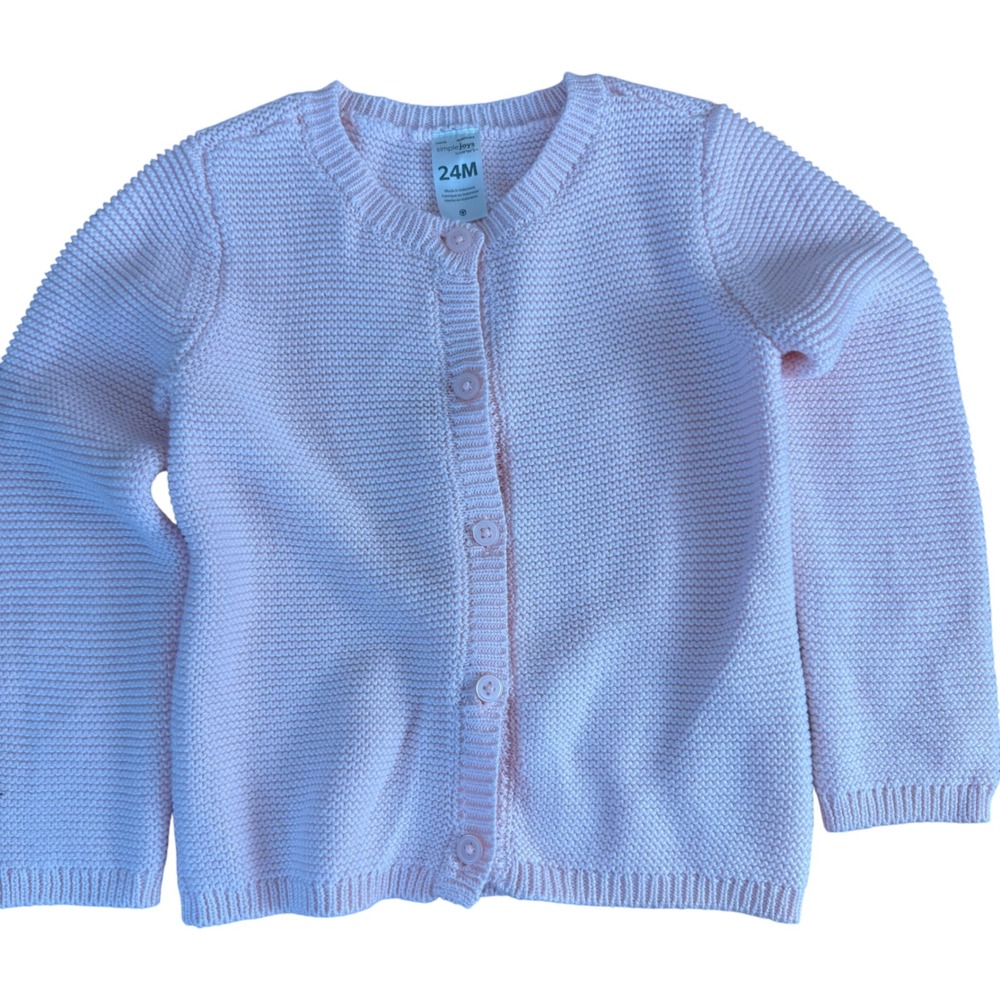 Simple Joys by Carter's Pink‎ Knit Cardigan Baby Girls 24 Months Button
